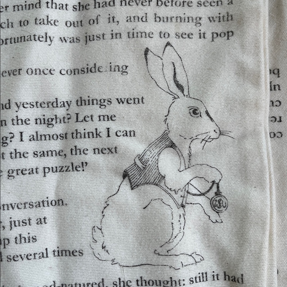 Alice in Wonderland Illustrated Page Infinity Scarf - Picture 3 of 4
